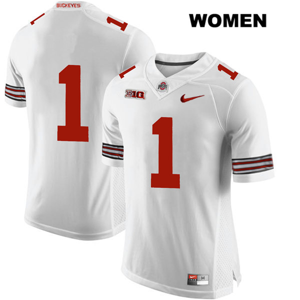 Ohio State Buckeyes Women's Johnnie Dixon #1 White Authentic Nike No Name College NCAA Stitched Football Jersey HS19V22EC